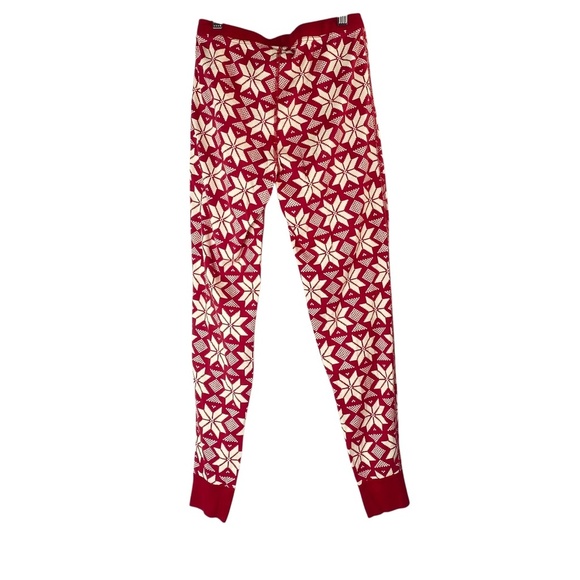 HANNA ANDERSSON Long John Scandi Red Snowflake Pajama Set Unisex Top M /Pant S - Picture 5 of 11
